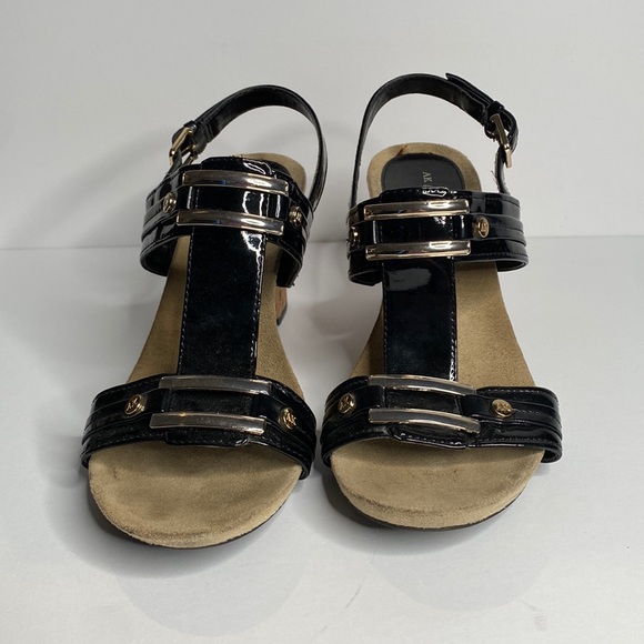 🍒ANNE KLEIN Iflex Black Sandals!!! Wedge Heel !!! - Picture 3 of 10